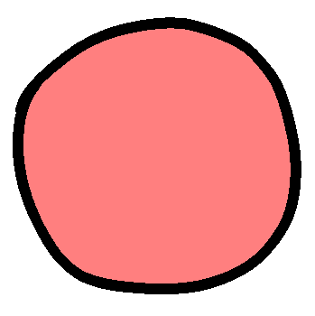 a pale red circle with a black outline. the whole image has a smaller white outline